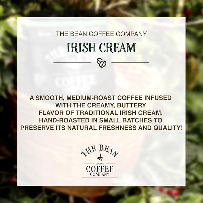 The Bean Organic Coffee Company Irish Cream, Medium Roast, Ground Coffee, 5-Pound Bag, Caf챕 molido tostado org찼nico