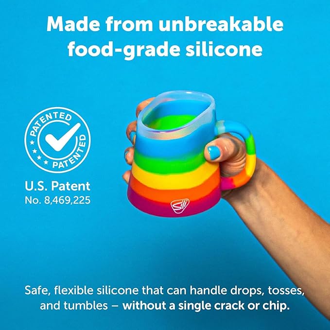 Silipint 16oz Silicone Coffee Mug ??Unbreakable Dishwasher Safe Microwave Oven & Freezer Compatible Travel Mug ??Non-Toxic Reusable Cup for Hot Coffee Tea or Cold Drinks, Prism - Pack of 2