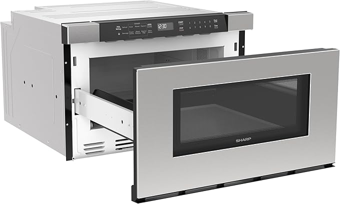 Sharp SMD2420MS 24-Inch Built-In Microwave Drawer Oven, 1.2 Cu. Ft, Stainless Steel, Touch Control Panel, Sensor Cook Technology, Under-Counter Installation