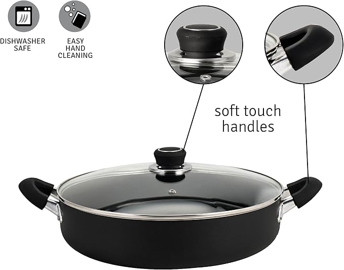 HUDSON Nonstick Paella Pan Hudson 11-inch Aluminum, 3.7 Qt