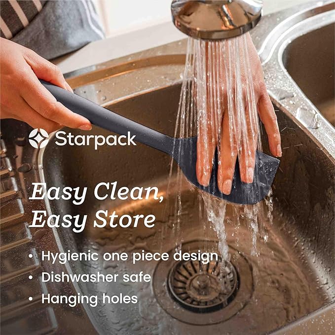 Starpack 'Winning Serve' XL Premium Silicone Serving Spoon (13.5") - Large Silicone Spoon for Cooking High Heat Resistant to 600째F - LFGB Grade Nonstick Mixing Spoons - Large Rubber Serving Spoons