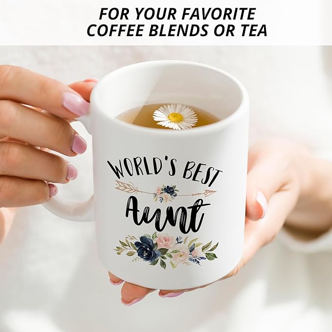 Aunt Mug - Ceramic Coffee Cup, World's Best Aunt Gift for Christmas