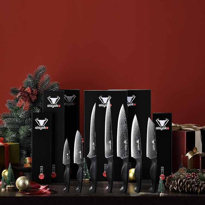 Professional Chef Knife 8 "Damascus Kitchen Knife 8C High carbon stainless steel Super sharp,Ergonomic Full Tang ABS Anti-Skid Handle utility knife Japanese Cooking Knife with Luxury Gift Box