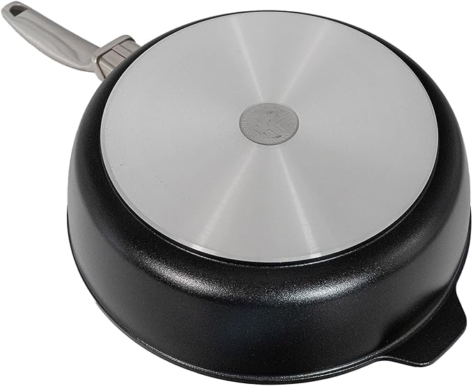 Swiss Diamond Nonstick Hybrid Ceramic and Diamond-Infused Deep Saute Pan With Glass Lid, PFAS- and PFOA-free, Dishwasher & Oven Safe Up To 500 째F (3.8 Quart)