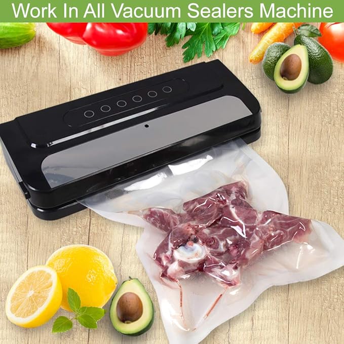 200 Quart 8X12 Vacuum Food Sealer Bags with BPA Free and Heavy Duty,Commercial Grade Vacuum Sealer Freezer Bags Compatible with Any Type Vacuum Sealer Machine