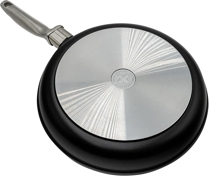 Swiss Diamond Induction Ready Nonstick Frying Pan Hybrid Ceramic and Diamond-Infused Fry Pan, PFAS- and PFOA-free, Dishwasher and Oven Safe Fry Pans (10.25 IN)