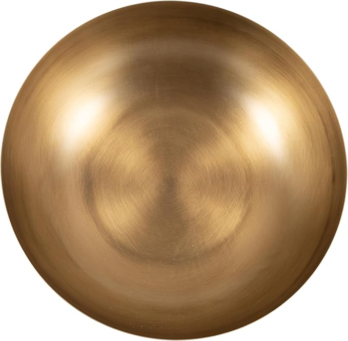Kate and Laurel Rooks Ribbed Decorative Metal Bowl; 12 Inch Diameter; Brass; Modern Raised Fruit Bowl for Kitchen Counter or Use as a Key Bowl for an Entryway Table