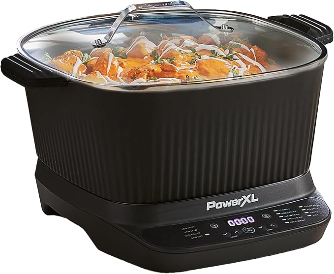 STIRMAX DELUXE 7.5 Quart Digital Multi-Cooker with Automatic Paddle to Stir and Shred, 9 in 1 programmable presets to Saut챕, Sear, and Brown Food Before Simmering ??Accessories, Skillet, & Cookbook