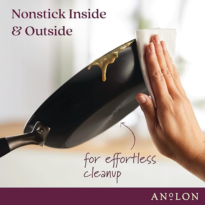Anolon Advanced Home Hard Anodized Nonstick Skillet, 10.25 Inch ??10 Inch Fry Pan, Non Stick Saute Pan, Durable Cooking Skillet - Onyx