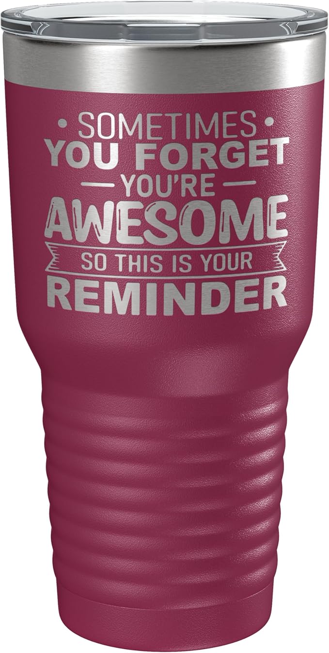 Spotted Dog Company Inspirational Tumbler, Inspirational Gifts for Men Dad Father Wife Sister Women, Birthday For Him Her, You?셱e Awesome Tumbler, Teacher Coworker Gifts 30oz Maroon