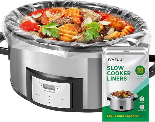 Slow Cooker Liners 3-8 Quart, Cooking Bags Large Size 13"x 21", Slow Cooker Bags Disposable Oval Large For Crock Pot (30)
