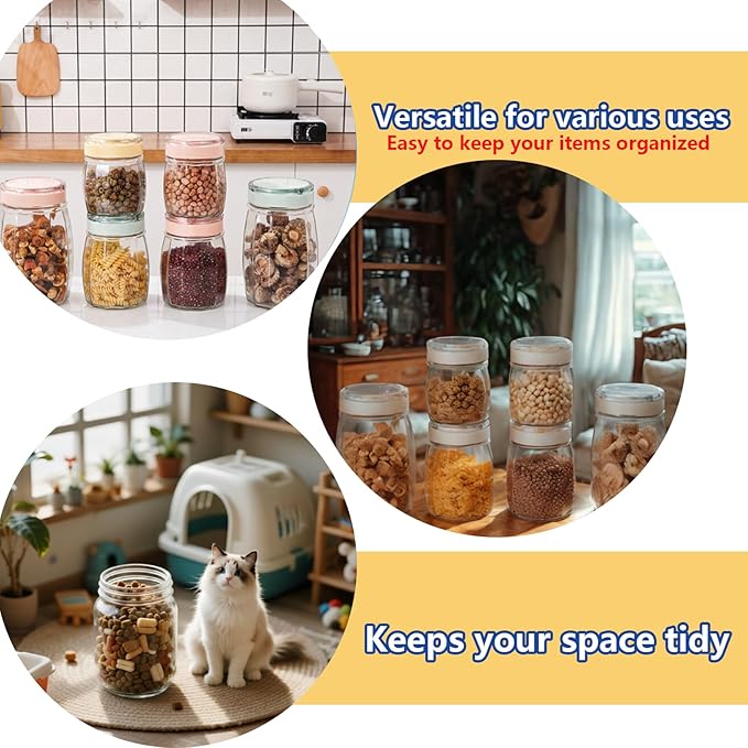 1.06L Food Storage Jars with Lids - Organize Flour, Oats, Pasta, Tea, Coffee Beans & Dry Goods - Individual Pantry Container