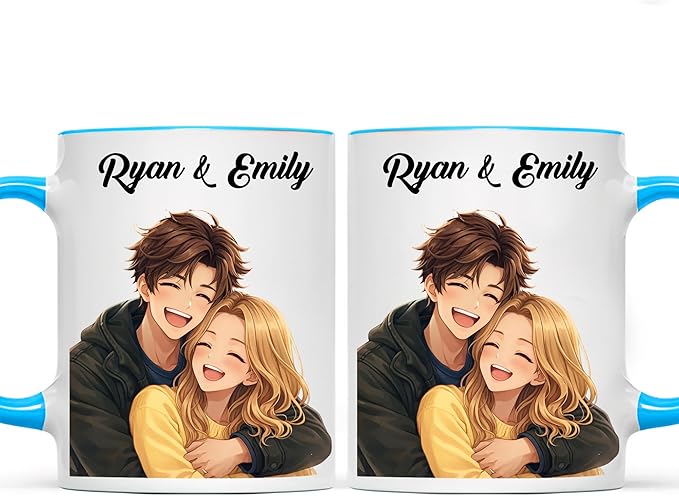 Custom Photo Coffee Mugs, Personalized Anime Portrait Mug From Photo, Personalized Mugs Couple With Multiple Styles Colors, Gifts Valentine Wedding Birthday Husband, Her, Him, Women