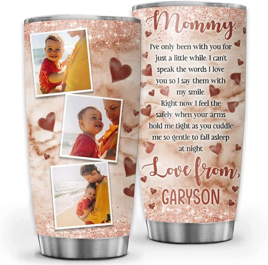 So Many Pets Personalized Photo Mama Tumblers, Birthday Gifts For New Mom Women, Christmas Mothers Day, Mama, Mother, Stainless Steel Insulated Coffee Travel Mug 20oz 30oz with Lid