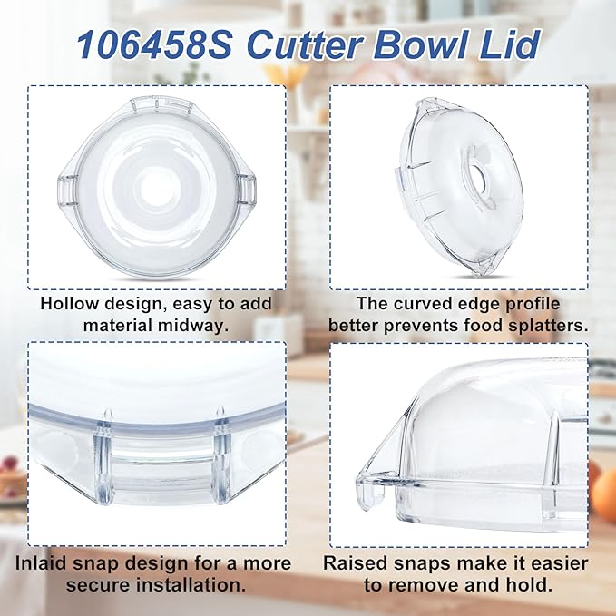 106458S Cutter Bowl Lid Compatible with robot coupe R2?갧2B?갧2 DICE?갧2N?갧101B Food Processor