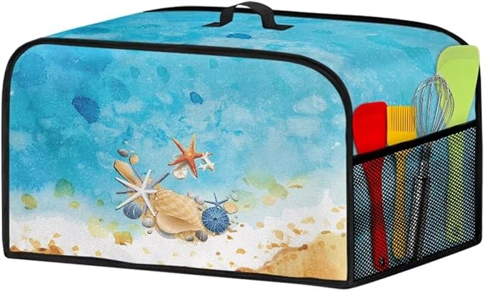 Beach Starfish Small Kitchen Appliance Covers Compatible with 6-8 Quart Slow Cooker Dust Cover for Celebrate Easter Customizable Water Resistant Wearable Convenient