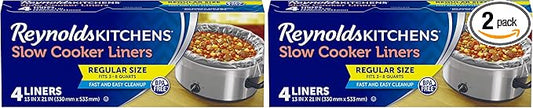 Reynolds Kitchens Slow Cooker Liners, Regular (Fits 3-8 Quarts), 4 Count (Pack of 2)