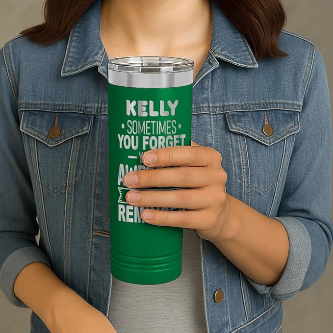 Personalized Inspirational Tumbler, Inspirational Gifts for Men Dad Father Wife Sister Women, Custom Birthday For Him Her, Customized You?셱e Awesome Tumbler, Teacher Coworker Gifts 22oz Green