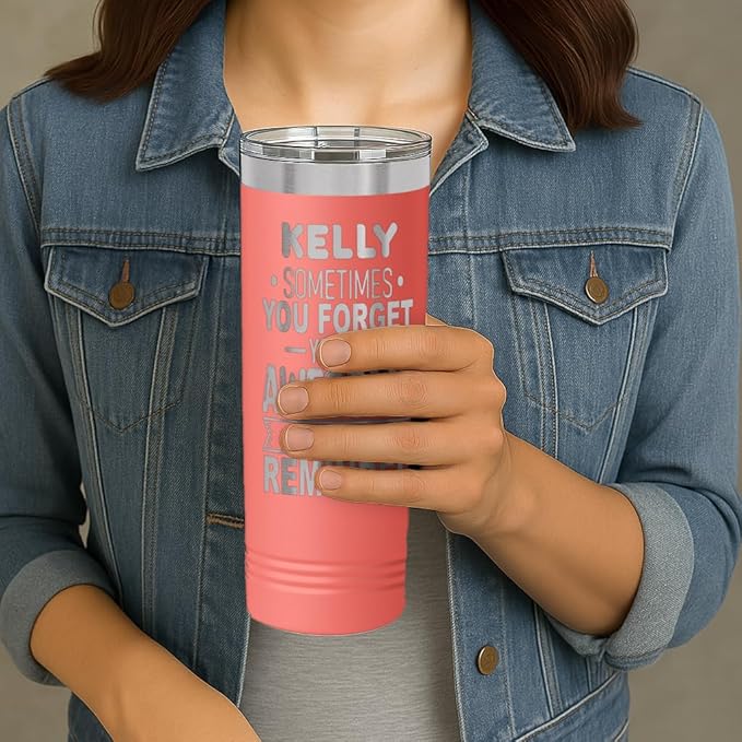 Personalized Inspirational Tumbler, Inspirational Gifts for Men Dad Father Wife Sister Women, Custom Birthday For Him Her, Customized You?셱e Awesome Tumbler, Teacher Coworker Gifts 22oz Coral