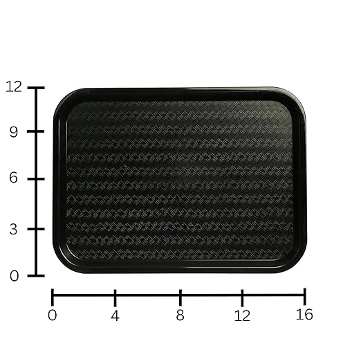 Carlisle FoodService Products CT121603 Caf챕 Standard Cafeteria / Fast Food Tray, 12" x 16", Black