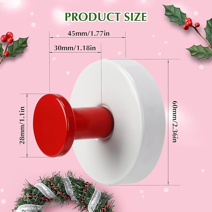 Suction Cup Hooks for Shower No-Drill Bathroom Hooks for Towels, Robes, Loofah Mountable on Bathroom Walls, Kitchen, Glass, Mirrors, Tile and Smooth,Non-Porous Surfaces (2, Red White)
