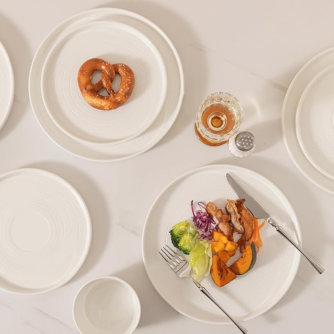 Dinnerware sets plates and bowls sets modern plates,Ceramic Dinnerware Sets,12 Pieces Porcelain Lightweight Plates,Scratch Resistant Dish Set (style - 10, 4 - Set (12pcs))