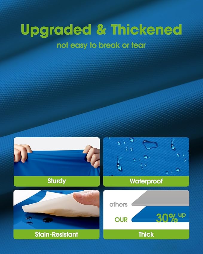 Pureegg Plastic Table Cloth Disposable 12 Pack, 84'' Round Table Cloths, Graduation Decorations Class of 2025, Graduation Party Tablecloths, Round, Plastic Cover, Leakproof & Sturdy, Blue