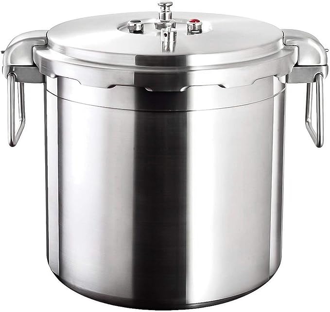 Buffalo 32 Quart Stainless Steel Pressure Cooker Extra Large Canning Pot with Lid for Commercial Use - Easy to Clean Induction Stove Top Pressure Canner, Can Cooker - SG Certificate QCP430