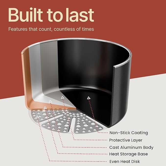 Bakken 8.5 Quart Ceramic Coated Stock Pot with Lid, Easy Clean Nonstick Pot, Tempered Glass Lid, Riveted Stainless Steel Handles, Oven Safe Up To 500째F, PTFE & PFAS Free, All Stove Compatible, Black
