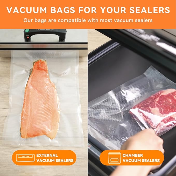 Wevac Vacuum Sealer Bags Rolls with Dispenser, 11"x50' (2 Pack) ??Heavy Duty, Leakproof Food Storage for Sous Vide, Meal Prep & Freezer ??Compatible with Food Saver