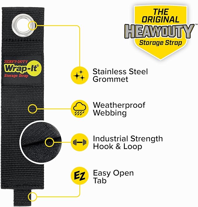 Heavy-Duty Wrap-It Storage Straps (Assorted 12 Pack) - Hanging Extension Cord Organizer for Cable Management and Storage on Garage Wall, RV Gadgets and Appliances