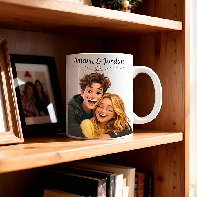 Custom Photo Coffee Mugs, Personalized Cartoon Portrait Mug From Photo, Personalized Mugs Couple With Multiple Styles Colors, Gifts Valentine Wedding Birthday Husband, Her, Him, Women