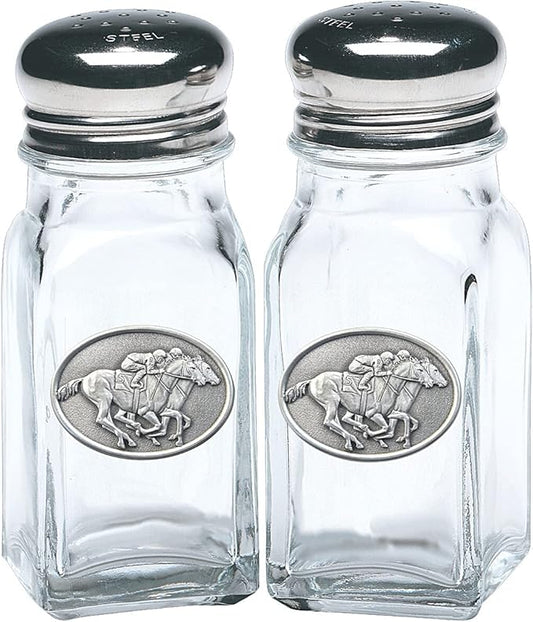 Heritage Pewter By a Nose Salt and Pepper Shaker Set of 2 Bottles | Expertly Crafted Pewter Glass