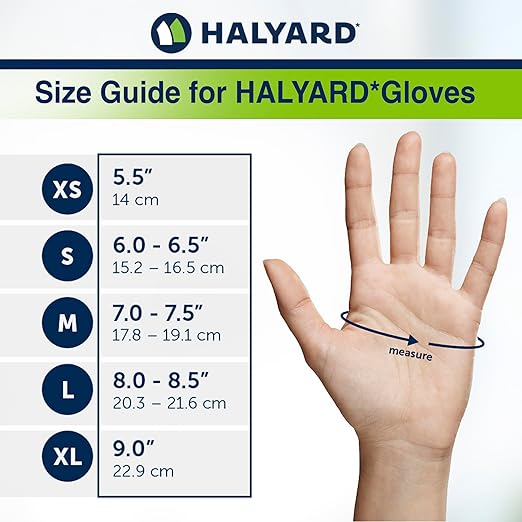 HALYARD LAVENDER NITRILE Exam Gloves, Powder-Free, Non-Sterile, 3.1 mil, 9.5 Inches, Lavender, Medium, 52818 (Box of 250)