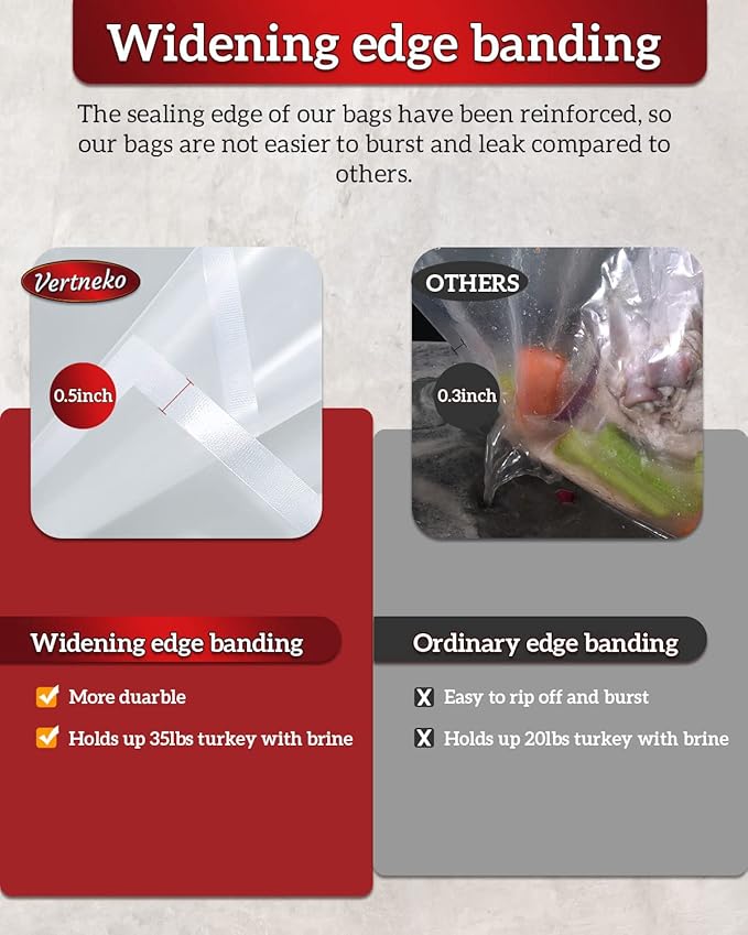 Turkey Brine Bags, 26"횞22", 2 Pack, Holds up 35lbs, Thicker Brining Bags with Double Zip Lock & 2 Cotton Strings, Extra Large Brine Bag Fits for Turkey, Chicken, Beef, Fish, Lamb, Pork