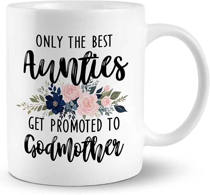 Promoted to Godmother Mug, Auntie Coffee Cups Ceramic, Godmother Coffee Mug, Godmother Gift, Auntie Gifts, Gifts for Godmother, Auntie Coffee Mug Gifts for Promoted to Godmother
