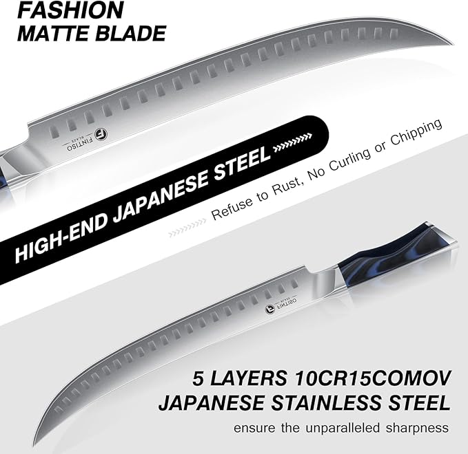 Carving Knifeï¼?1.6 Inch Brisket Slicing Knife, Japanese High Carbon Steel Butcher Knives with VG10 Steel Core & G10 Handle, Full Tang Ultra Sharp Meat Cleaver for BBQ, Turkey, Roast, Brisket