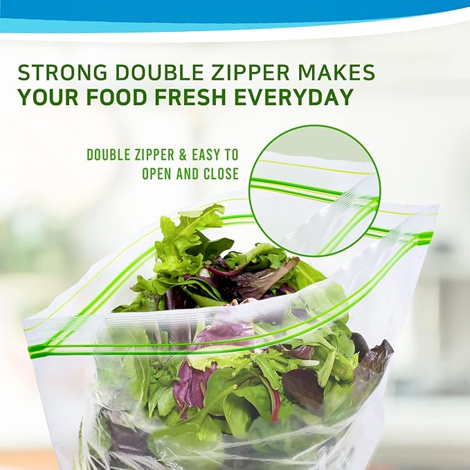 CLEANWRAP Food Storage Roll Bags (13.78 * 17.71-500 PCS) + Zipper Bag (Medium 90 Bags) | Food Plastic Bags, Mini Plastic Bags, Plastic Bread Bags, Roll Plastic Bags, Plastic Produce Bag