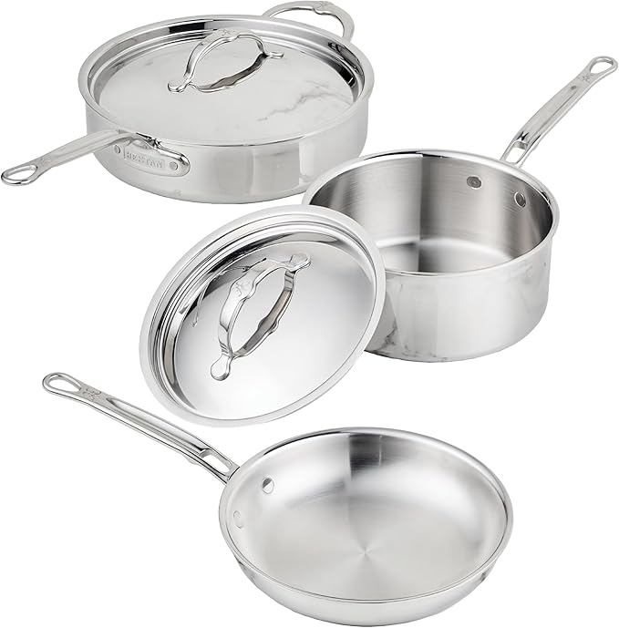 Hestan ProBond Luxe 5-Piece Professional Clad Stainless Steel Cookware Set