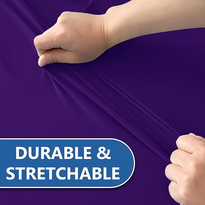 Enjoyidea Fitted Stretch Table Cover for 6 ft Rectangle Tables-6 Pack Dark Purple Spandex Tablecloth-Elastic Folding Tablecloths for Party, Vendor Booth Display, Banquet Buffet Event, Craft Trade Show