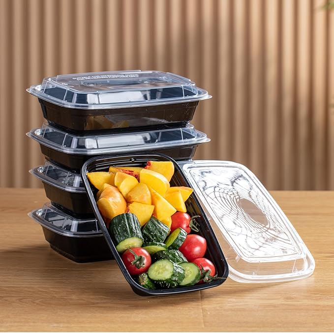32oz Meal Prep Containers (50-Pack) - Reusable, Leakproof & BPA-Free - Perfect for Healthy Lunches, Leftovers & Fridge Organization
