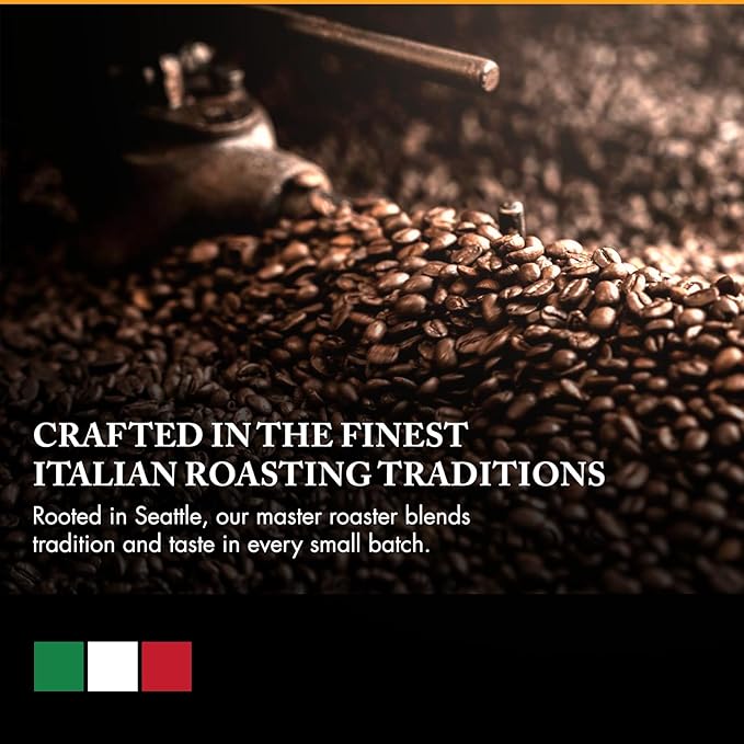 Caff챕 D'arte Firenze Whole Bean Espresso ??Medium Light Roast, Bright & Mild Flavor with Sweet & Smooth Aroma ??Fresh Roasted in Seattle, Crafted for Espresso & Americanos ??1 lb Bag, Pack of 2