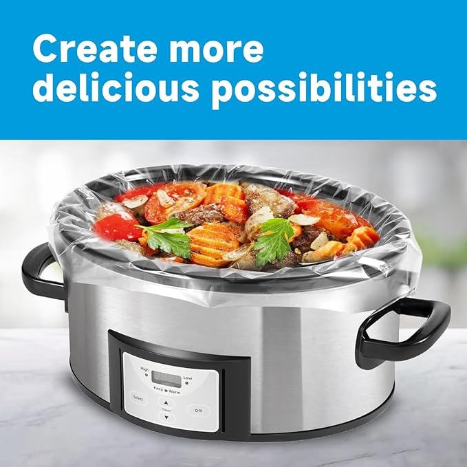 Slow Cooker Liners 3-8 Quart, Cooking Bags Large Size 13"x 21", Slow Cooker Bags Disposable Oval Large For Crock Pot (20)
