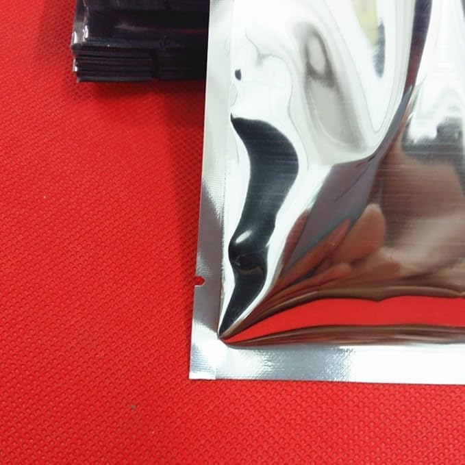 PABCK 100 Pack 5.9x8.66 inch (Inside Size 5.5x8.3 inch) Silver Foil Pouch Heat Seal Bulk Food Storage Bags Vacuum Sealer Wrapping