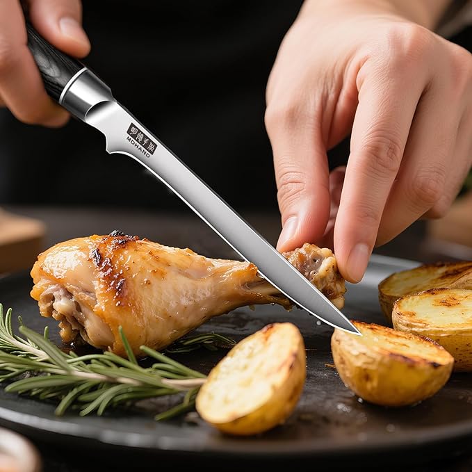 MDHAND Knife Set, 7PCS Professional Japanese Kitchen Knife Set, High Carbon Stainless Steel Chef Knife Sets - Pakkawood Handle for Professional Chef, Cooking, Cutting, Dishwasher Safe, Elegant Box