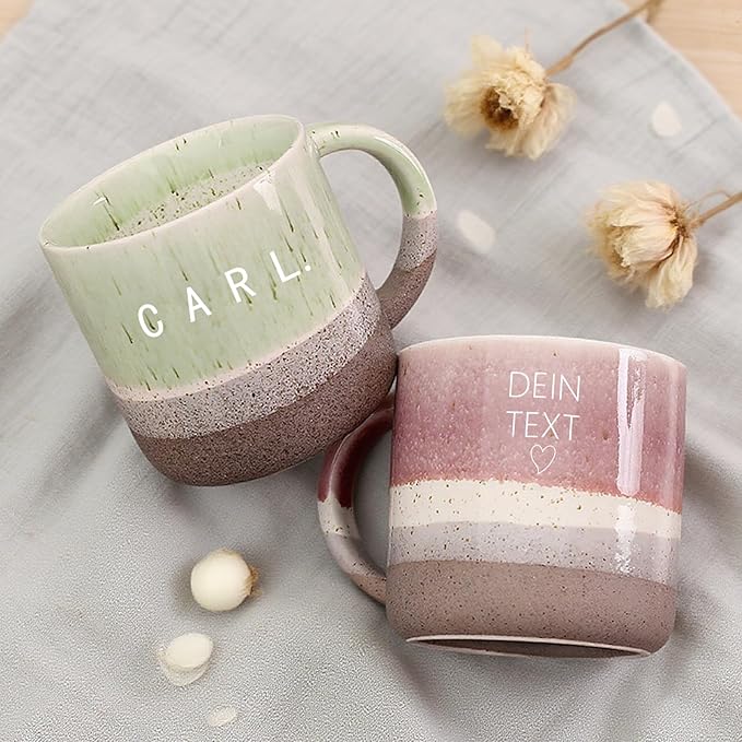 Personalized Engraved Ceramic Coffee Mug, Customized Mugs with Name & Logo for Family Dad Mom Engraved Tea Cup for Travel, Microwave Dishwasher, Unique Design Bithday Gift for Teacher Couples