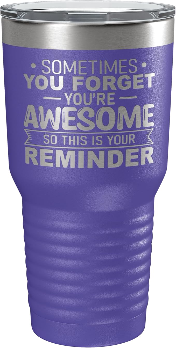 Spotted Dog Company Inspirational Tumbler, Inspirational Gifts for Men Dad Father Wife Sister Women, Birthday For Him Her, You?셱e Awesome Tumbler, Teacher Coworker Gifts 30oz Purple