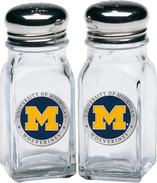 Heritage Pewter Michigan Salt and Pepper Shaker Set of 2 Bottles | Expertly Crafted Pewter Glass