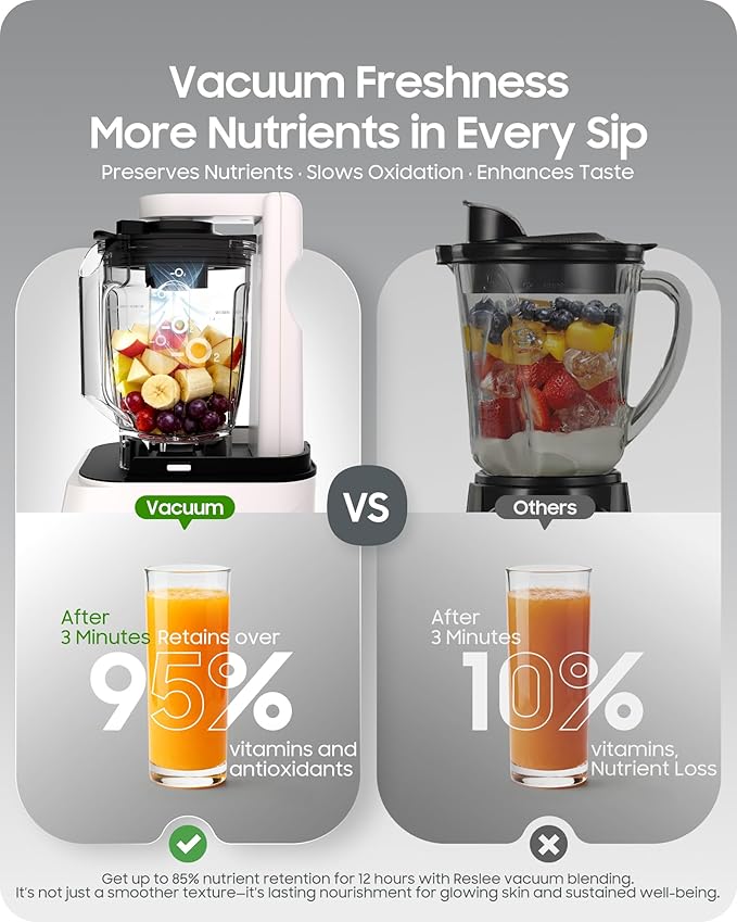 Vacuum Blender, 35000RPM Commercial & Household Professional Blender for Smoothies, 56oz Tritan Cup, Nut Milk, Fresh Juice, Baby Food, Protein Shakes, with Self Clean, Dishwasher Safe, Quiet Shield