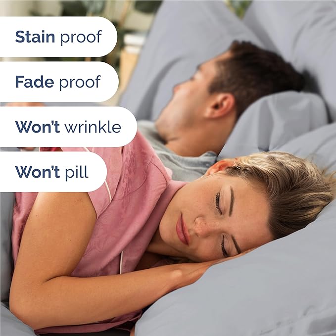 Twin XL 4 Piece Sheet Set - Cooling & Breathable Bed Sheets - Hotel Luxury Bed Sheets for Women, Men, Kids & Teens - Deep Pocket Bedding w/Easy Fit - Soft & Wrinkle Free - Twin XL Steel Blue Sheets